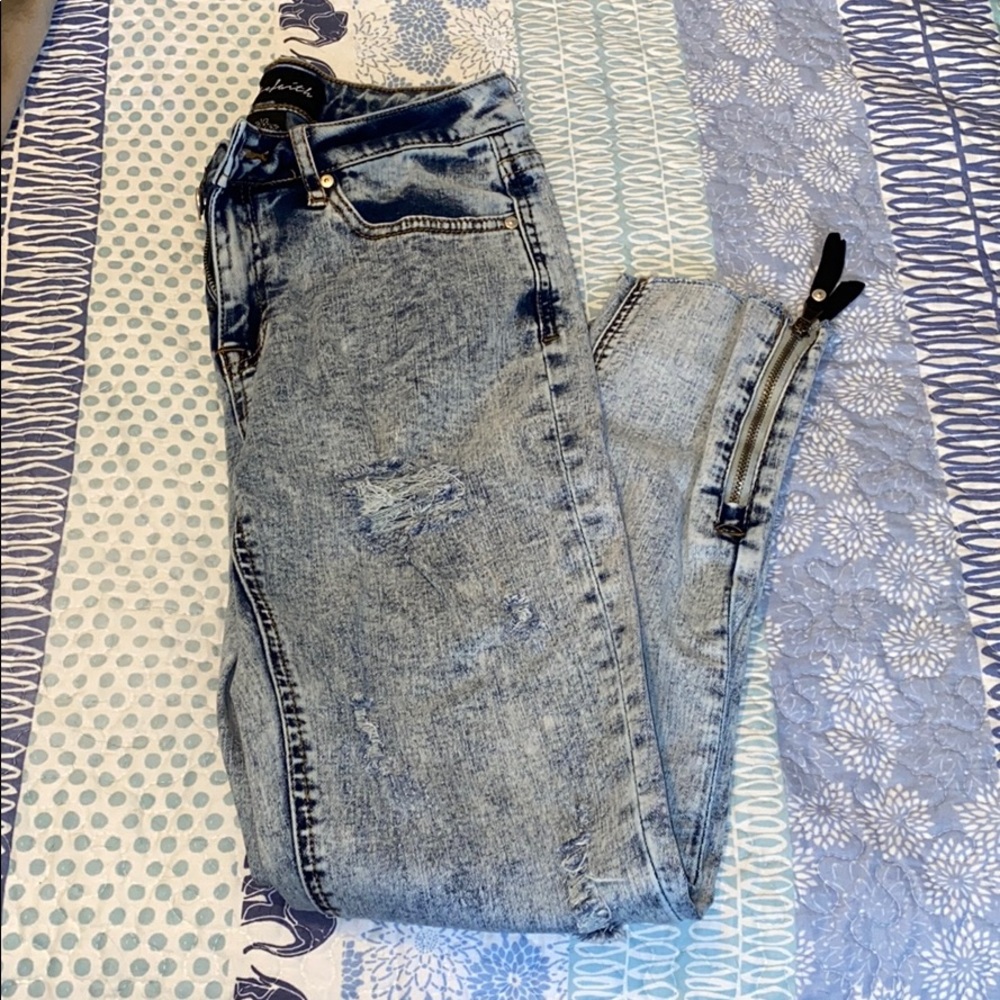 Distressed jeans